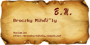 Broczky Mihály névjegykártya